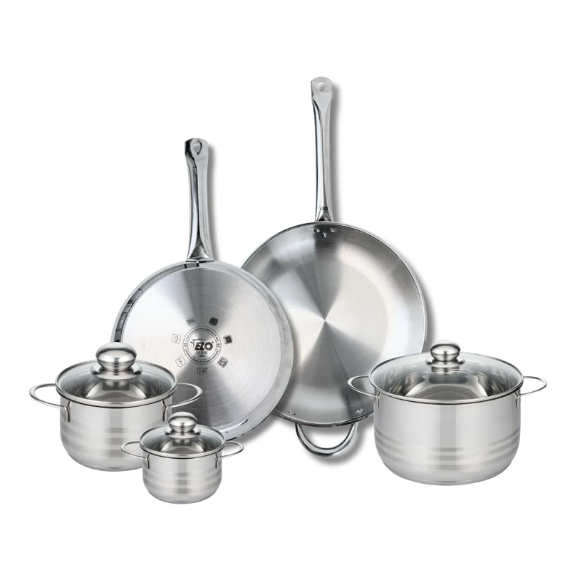 Elo Profi 9883250 5-Piece Cookware Set of 2 Frying Pans 28 and 32 cm and 3 Saucepans 12, 16 and 20 cm Elo Profi Shiny Stainless Steel Induction - Image 1