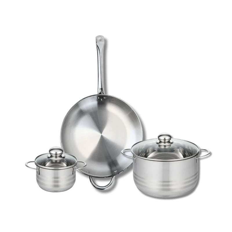 Elo Profi 9873250 3-Piece Cookware Set of 1 Frying Pan 32 cm and 2 Saucepans 14 and 24 cm Elo Profi Shiny Stainless Steel Induction