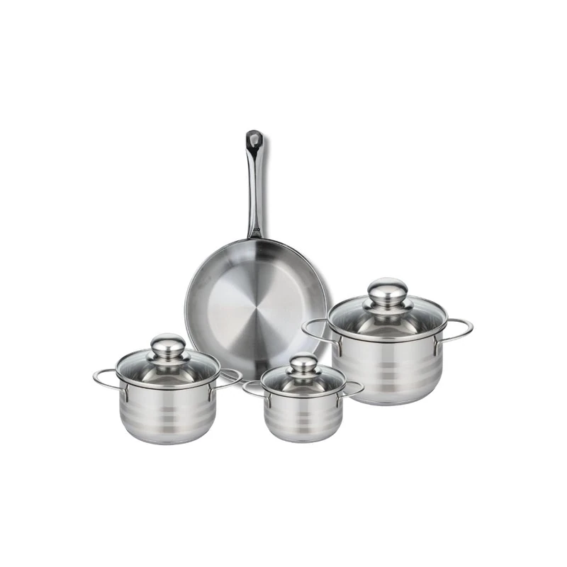 Elo Profi 9867450 4-Piece Cookware Set of 1 Frying Pan 24 cm and 3 Saucepans 12, 14 and 16 cm Elo Profi Shiny Stainless Steel Induction - Image 1