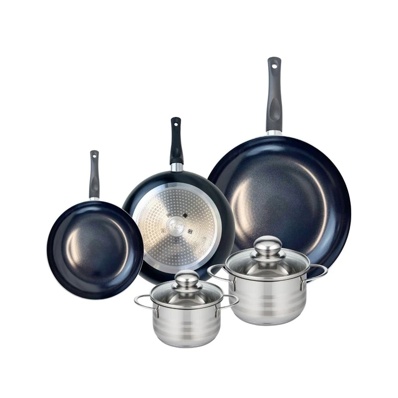ELO 9744350 5-Piece Cookware Set of 3 Frying Pans 20, 24 and 32 cm and 2 Saucepans 14 and 16 cm Elo Prima Shiny Stainless Steel Induction - Image 1