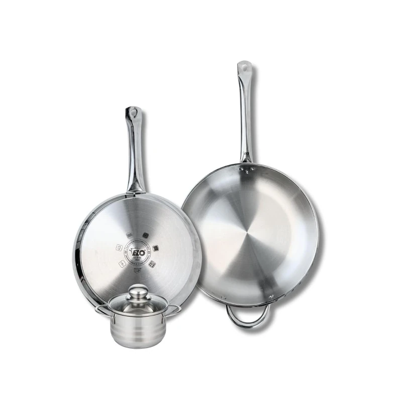 Elo Profi 9881450 3-Piece Cookware Set of 2 Frying Pans 28 and 32 cm and 1 Saucepan 12 cm Elo Profi Shiny Stainless Steel Induction - Image 1