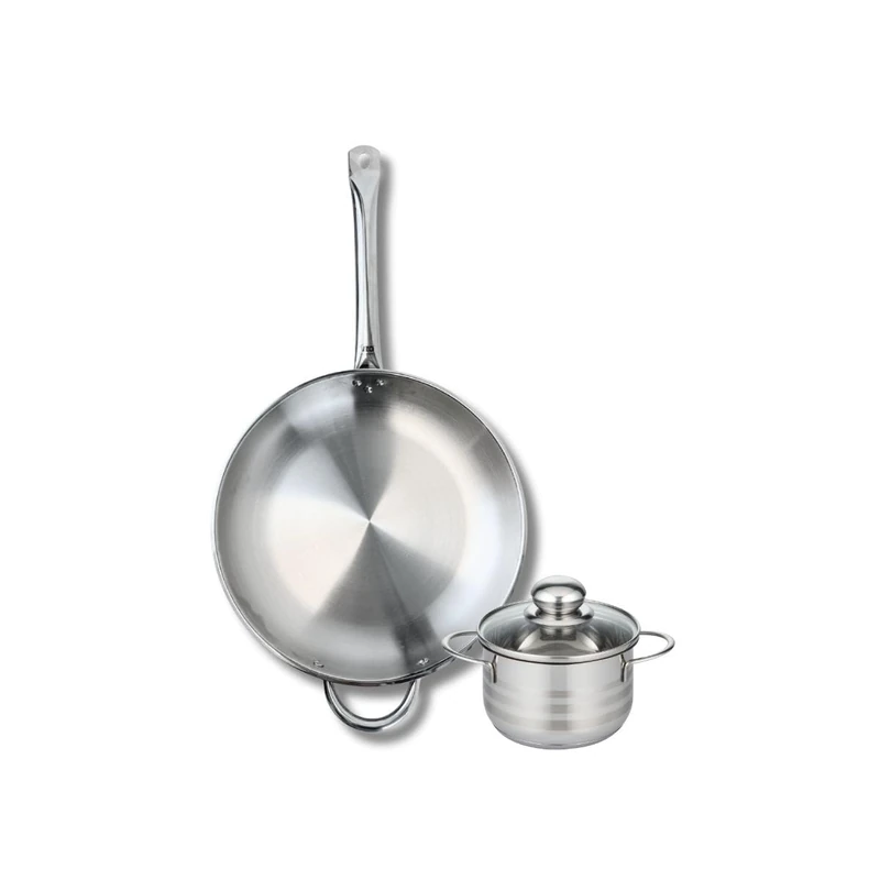 Elo Profi 9872250 2-Piece Cookware Set of 1 Frying Pan 32 cm and 1 Saucepan 14 cm Elo Profi Shiny Stainless Steel Induction - Image 1