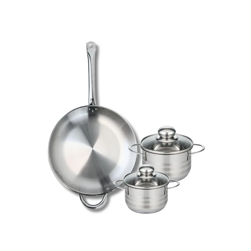 Elo Profi 9873050 3-Piece Cookware Set of 1 Frying Pan 32 cm and 2 Saucepans 14 and 16 cm Elo Profi Shiny Stainless Steel Induction - Image 1