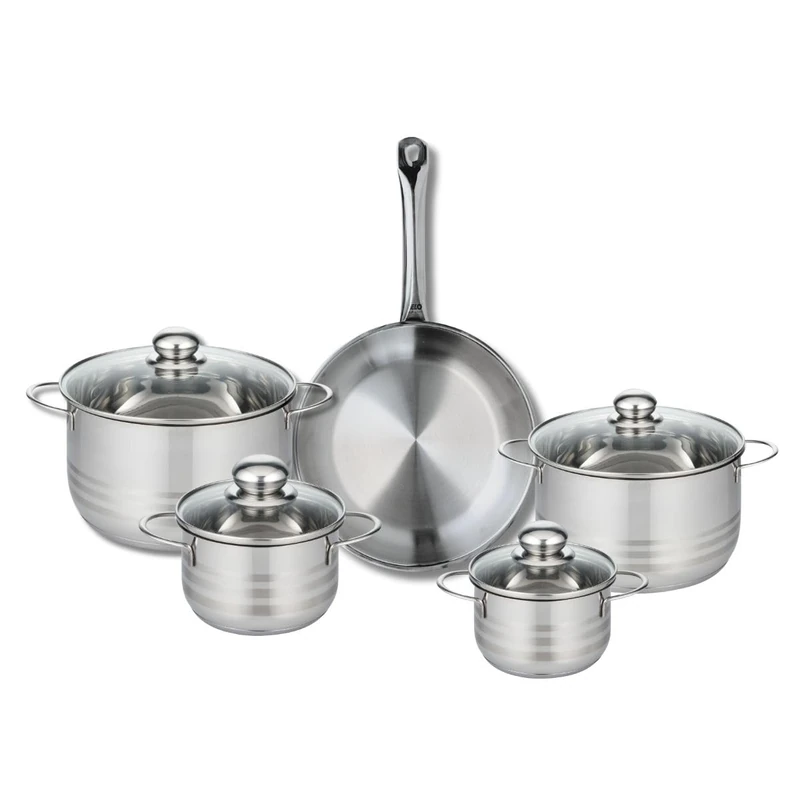 Elo Profi 9871950 5-Piece Cookware Set of 1 Frying Pan 28 cm and 4 Saucepans 14, 16, 20 and 24 cm Elo Profi Shiny Stainless Steel Induction