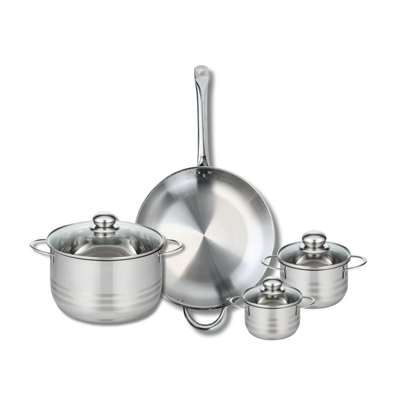 Elo Profi 9873850 4-Piece Cookware Set of 1 Frying Pan 32 cm and 3 Saucepans 12, 14 and 24 cm Elo Profi Shiny Stainless Steel Induction - Image 1