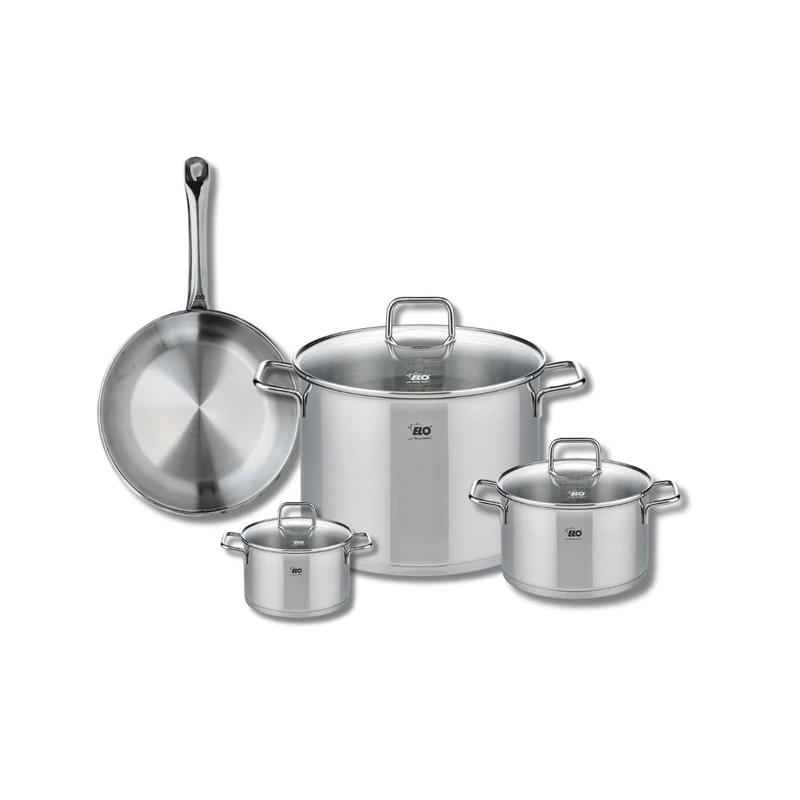 Elo Profi 9694150 4-Piece Cookware Set of 1 Frying Pan 24 cm and 3 Saucepans 12, 16 and 26 cm Elo Profi Citrin, Stainless Steel, Induction - Image 1