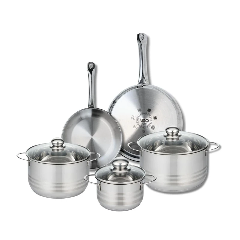 Elo Profi 9877650 5-Piece Cookware Set of 2 Frying Pans 24 and 28 cm and 3 Saucepans 16, 20 and 24 cm Elo Profi Shiny Stainless Steel Induction