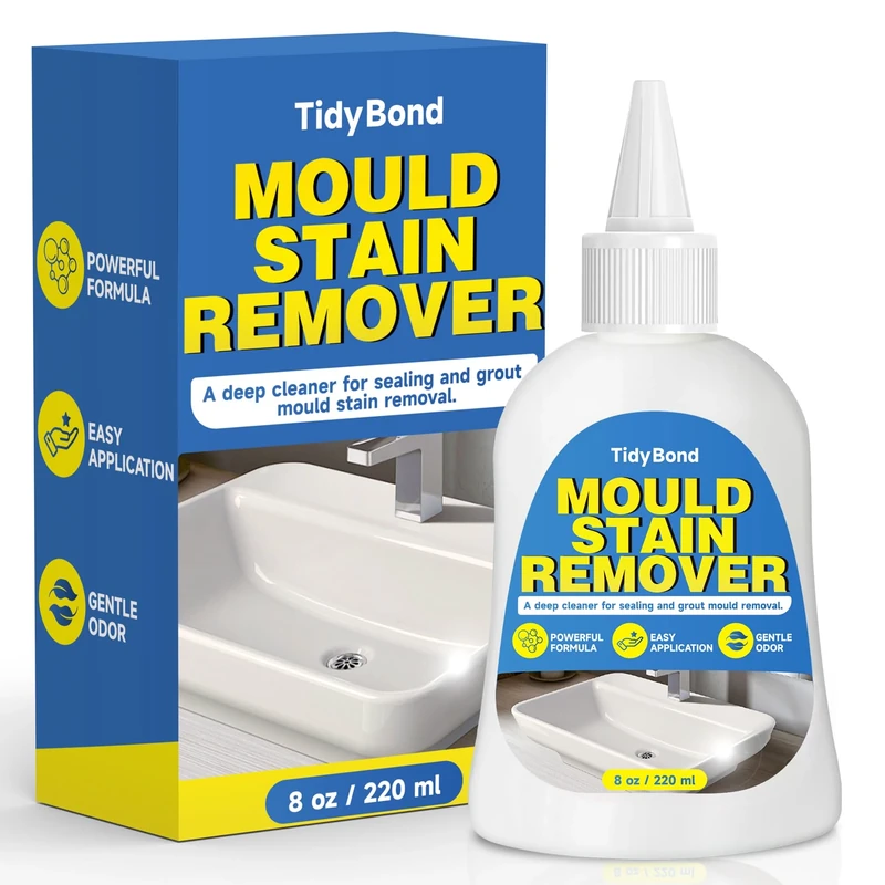 Mould and Mildew Remover Gel, 220ml Heavy Duty Mould Stain Cleaner - Deep Clean for Washing Machine Seals, Rubber Gasket, Bathroom Grout, Tile, Shower, Caulk