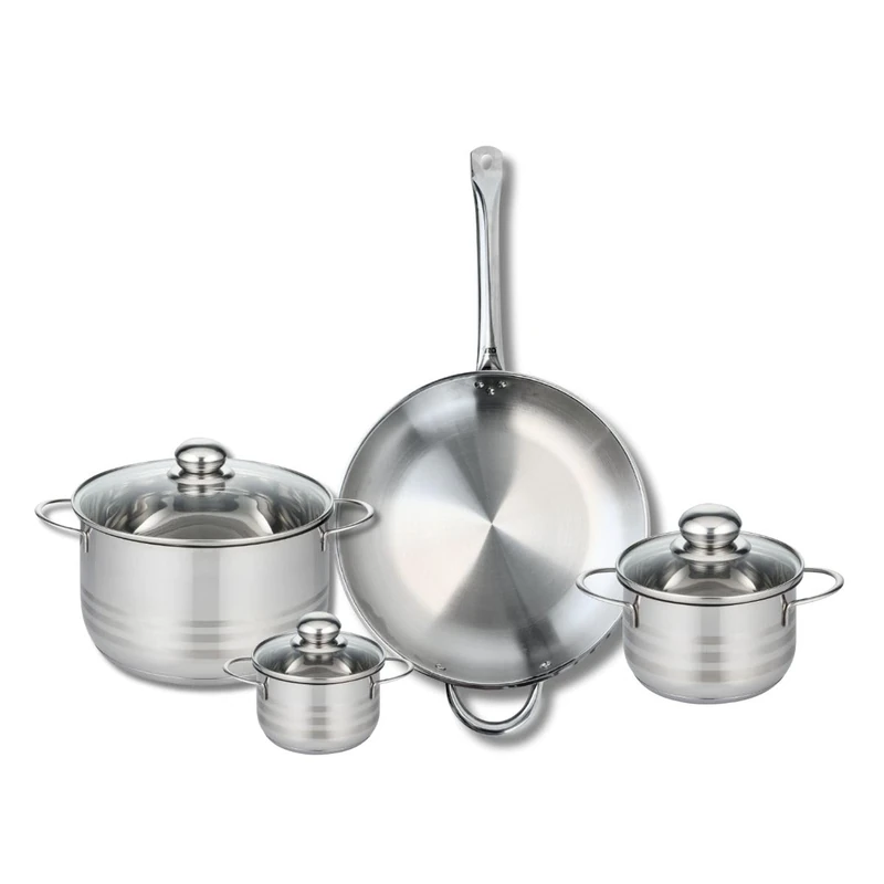 Elo Profi 9874050 4-Piece Cookware Set of 1 Frying Pan 32 cm and 3 Saucepans 12, 16 and 24 cm Elo Profi Shiny Stainless Steel Induction - Image 1