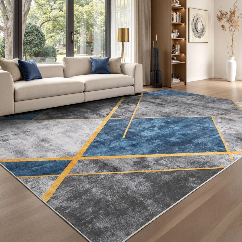 Sour Lemon Rugs Living Room Large 160x230 - Machine Washable Rug - Area Rugs for Bedroom - Large Boho Rug Vintage Rugs Anti Slip Fluffy Carpet for Living Room, Bedroom