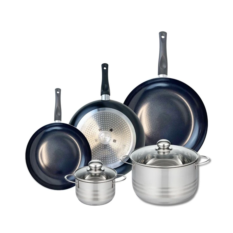 ELO 9750750 5-Piece Cookware Set of 3 Frying Pans 24, 28 and 32 cm and 2 Saucepans 14 and 24 cm Elo Prima Shiny Stainless Steel Induction - Image 1