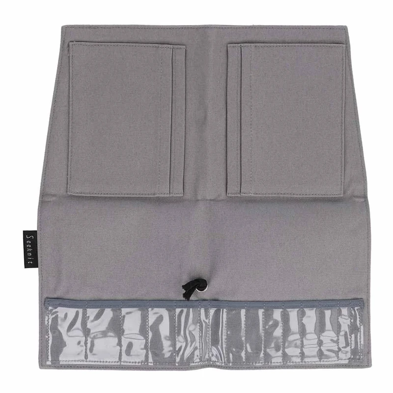 Seeknit Interchangeable Needle Mini Case - for Storing Needles, Cables and Accessories, Cotton, Grey - 1 Piece