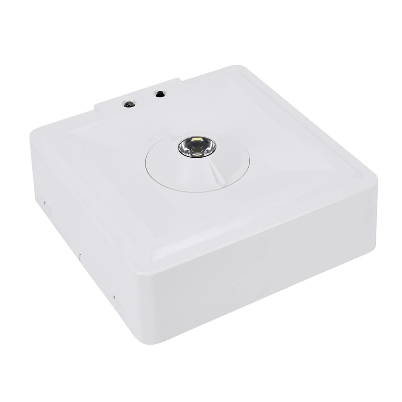 blendend Square Emergency Spotlight 3W, Focusing Optics, IP40, autotest 1H, Ideal for Security Lighting in Indoor Spaces.