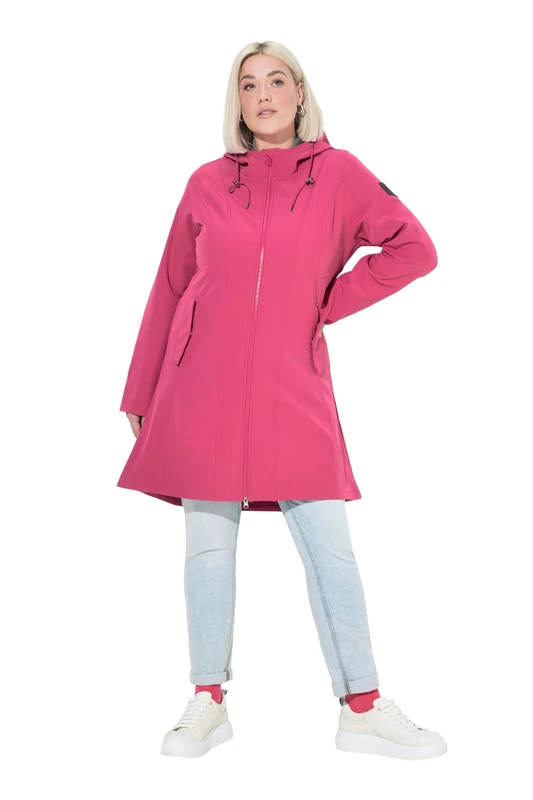 Ulla Popken Womenswear Plus Size Curvy HYPRAR Softshell Jacket Pomegranate Pink 46+ 839757530-46+