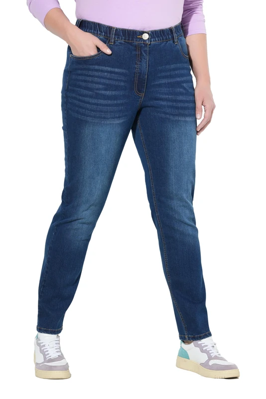 Ulla Popken Women's Jeans, Mia Casual Pants, Blue Denim, 56W x 32L