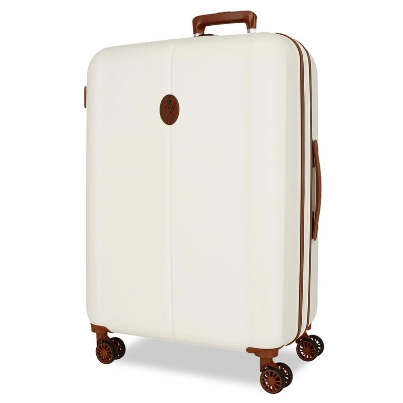 El Potro Ocuri Medium Suitcase White, 49 x 70 x 28 cm, Rigid 4.1 kg, TSA Lock ABS 4.1 kg, 81L, Extendable, White, One Size, Medium Suitcase