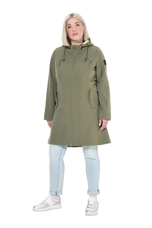 Ulla Popken Womenswear Plus Size Curvy HYPRAR Softshell Jacket Loden Green 42+ 839757190-42+