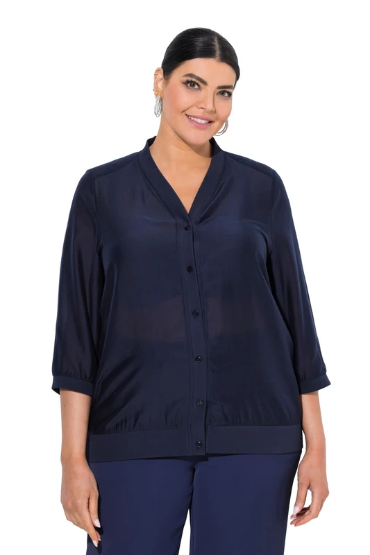 Ulla Popken Womenswear Short Jacket Marine 54+