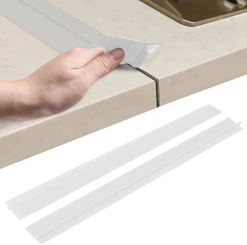 Pack of 2 Worktop Connection Rail for Kitchens Kitchen Top Worktop Gap Filler Joint Strip oven gap filler strip worktop edging strip Worktop End Strip Kitchen Worktop Sealing Tape Worktop Connection