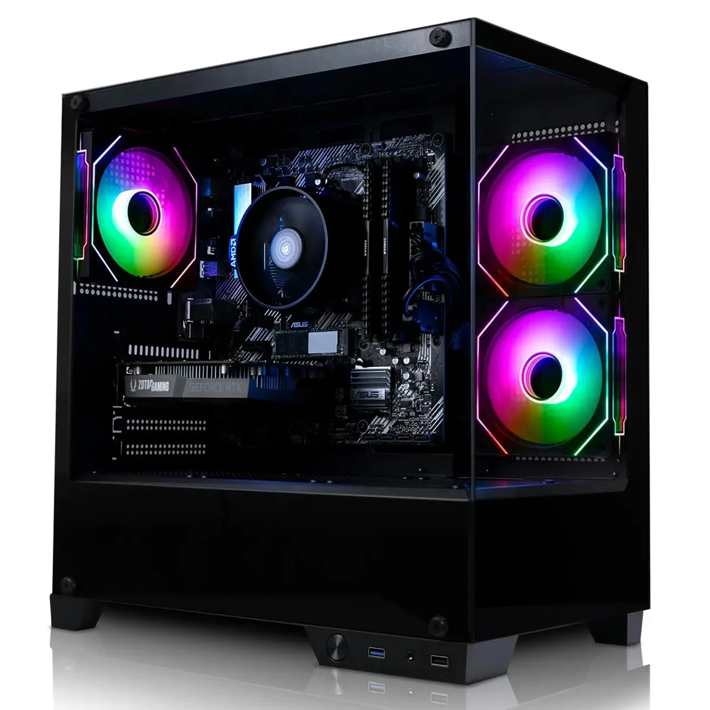 ADMI Gaming PC - AMD Ryzen 7 5700X - NVIDIA RTX 5060 Ti 8GB GDDR7 - DDR4 16GB - NVMe 1TB - WIFI - Charger RGB Case (Black) - No Operating System