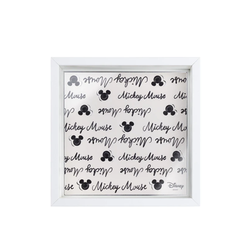 VALENTI & CO. - Disney Mickey Mouse - Wooden Storage Tray with Silver Details - Perfect as a Gift Idea for Disney Fans of All Ages