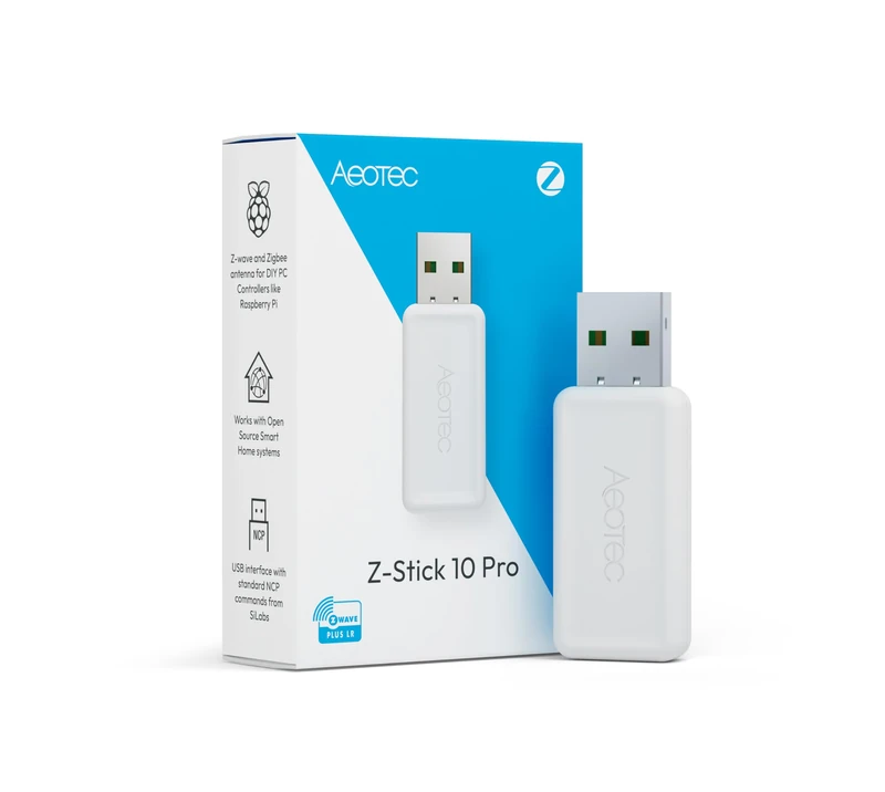 AEOTEC Z-Stick 10 Pro - Zigbee 3.0 & Z-Wave 800 Series USB Adapter - Works with HomeAssistant - Zigbee2MQTT - Z-Wave Controller - Z-Wave Long Range - Up to 1km Range - Cloud-Free - Image 1