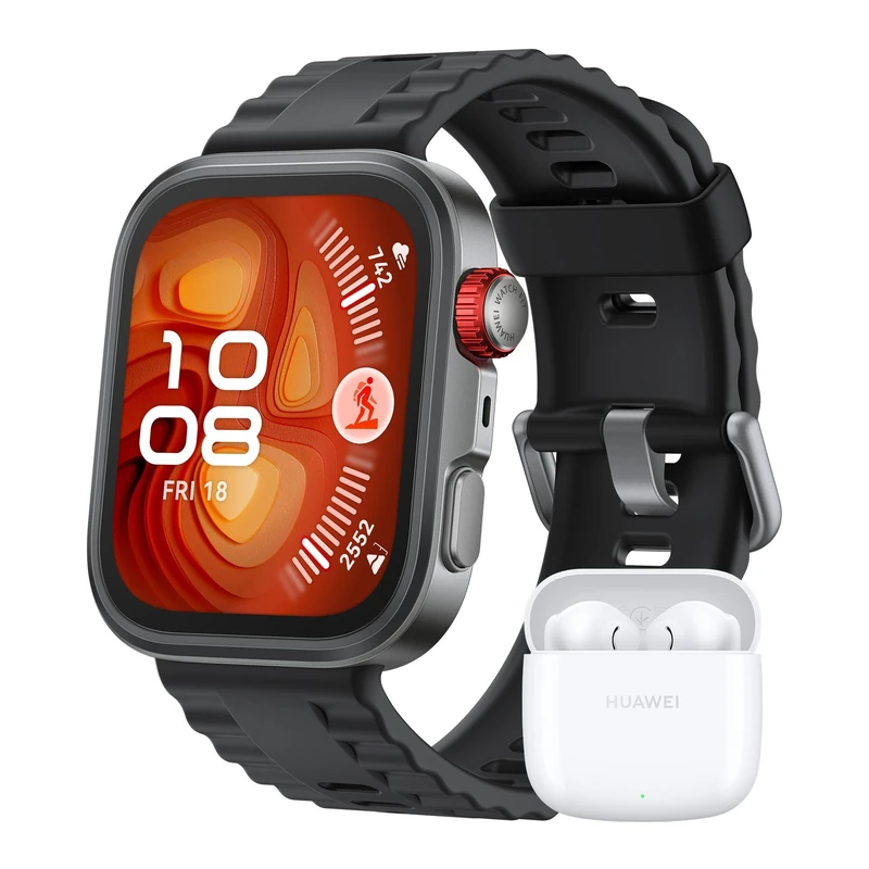 HUAWEI WATCH FIT 4 Pro Black + FreeBuds SE 2 White, Smartwatch for Men Women Outdoor Enthusiasts, 1.82" Sapphire Screen, 9.3mm Thickness, ECG, up to 10 Days Battery Life, iOS & Android, Fitness Watch
