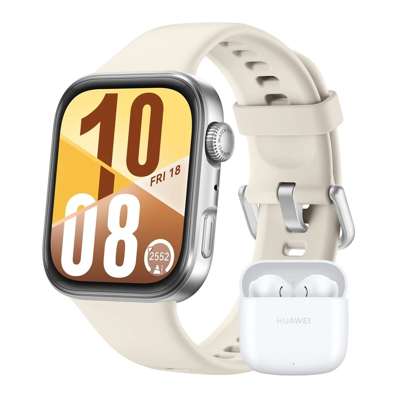 HUAWEI WATCH FIT 4 Aluminum Alloy White + FreeBuds SE 2 White, Smartwatch for Men Women, Ultra Slim, iOS & Android, up to 10 Days Battery Life, Bluetooth Call, GPS Running Smartwatch, AMOLED Display