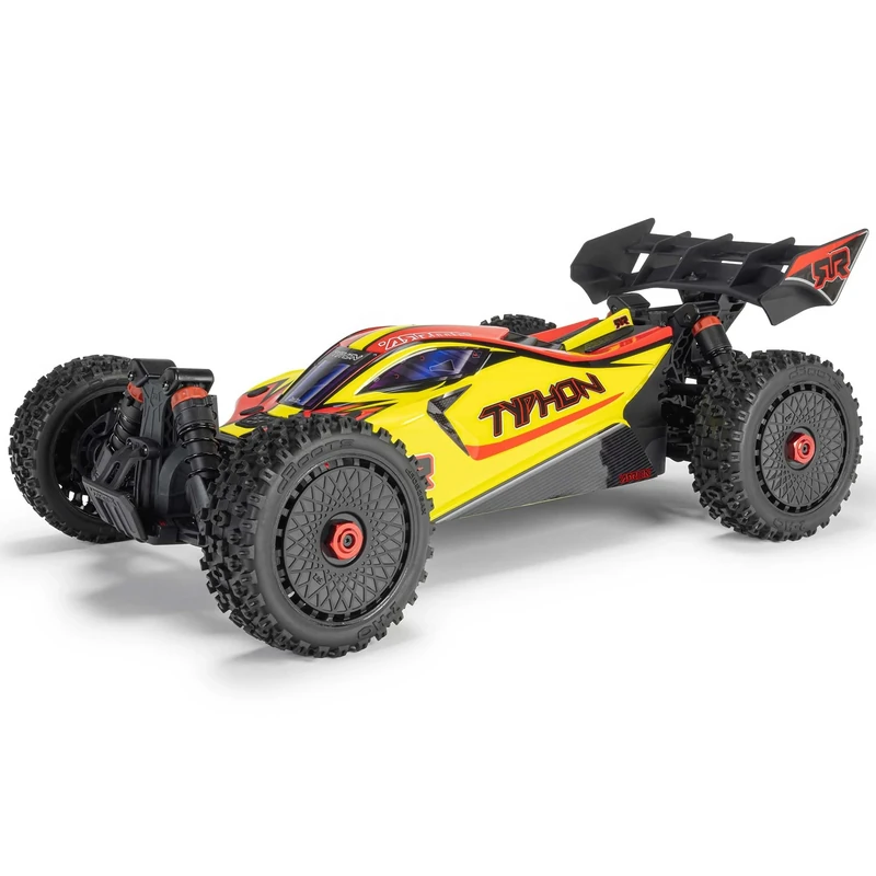 ARRMA Typhon Mega 4X4 RTR 1:8 Remote Controlled Buggy Basher Monster Truck with Brush Motor, No Battery and Charger, Yellow