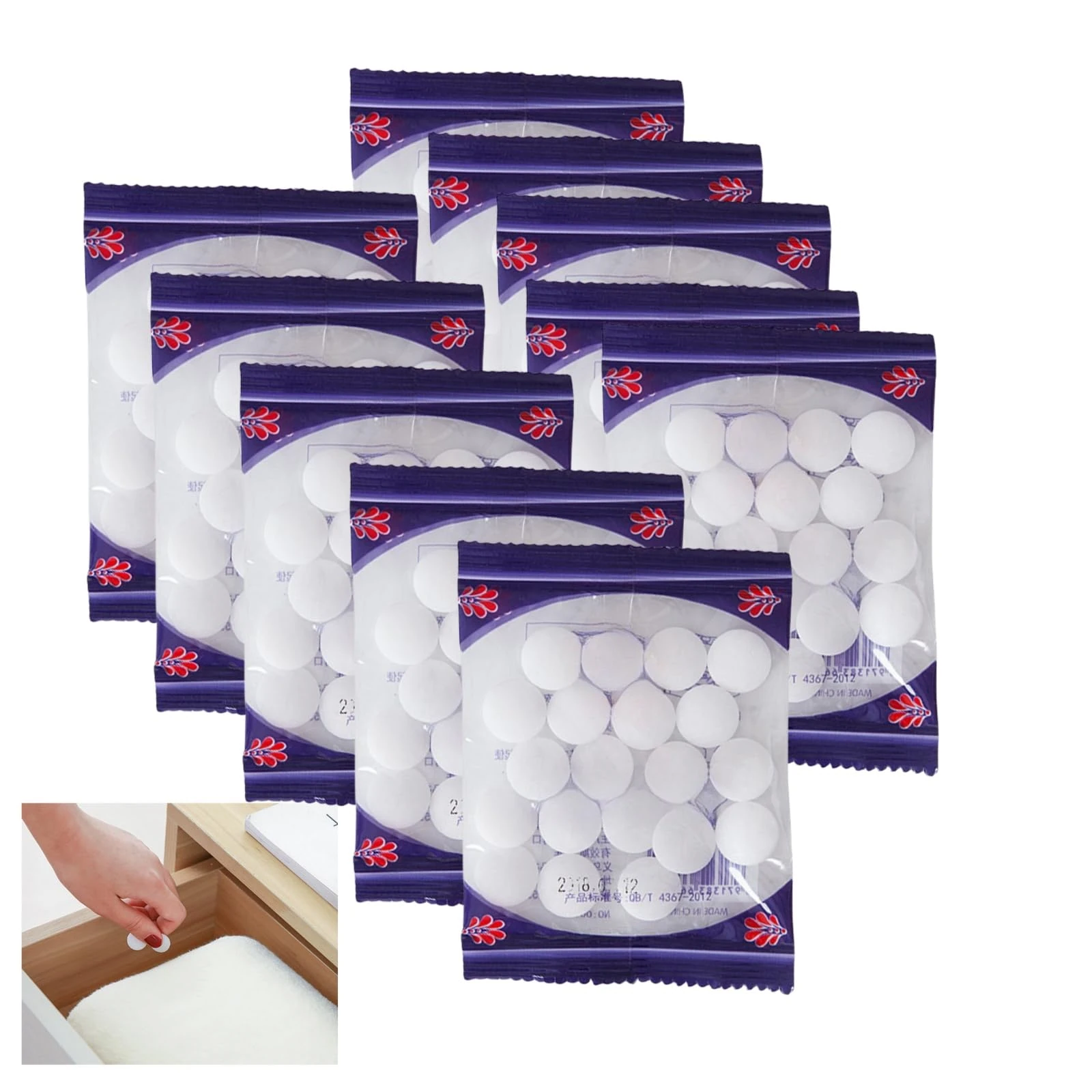 10PCS Mo-th Balls,Mo-th Balls Old Fashioned,Mo-th balls for Effective and Long Lasting Protection Against Mo-ths,Natural Mo-th Balls,Mo-th Repellent for Wardrobes,for Clothes,Vintage Mo-th Balls