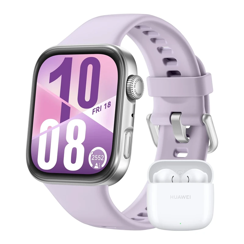 HUAWEI WATCH FIT 4 Aluminum Alloy Purple + FreeBuds SE 2 White, Smartwatch for Men Women, Ultra Slim, iOS & Android, up to 10 Days Battery Life, Bluetooth Call, GPS Running Smartwatch, AMOLED Display