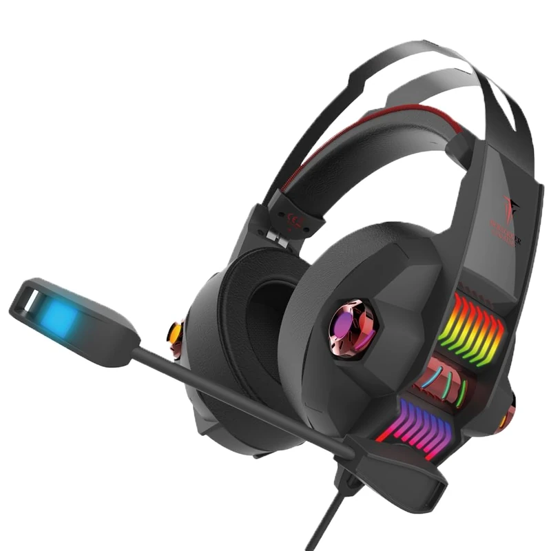 BERSERKER Gaming Headset with RGB LED, 40 mm Driver, 2.1 m Cable, Microphone, Black