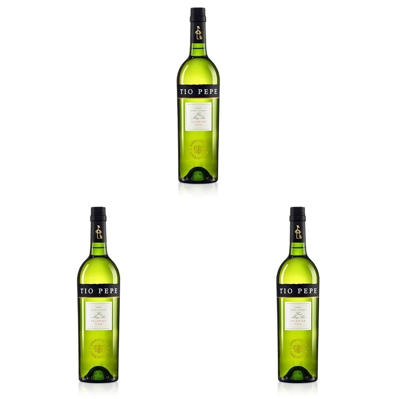 Gonzalez Byass Tio Pepe Fino Sherry 75cl – vegan, customer favourite, ideal wine gift (Pack of 3)