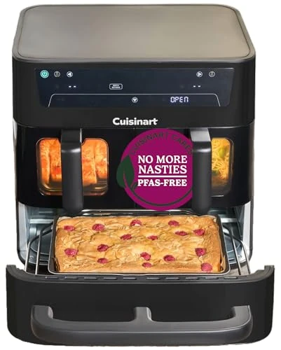 Cuisinart Tri Zone 13.6L Air Fryer & Oven | PFAS-Free | XXXL capacity | 3 Independent Cooking Zones | Dual 4.3L Air Frying Baskets + 5L Oven Drawer | 9-in-1 Cooking Functions | Sync+Match Cook