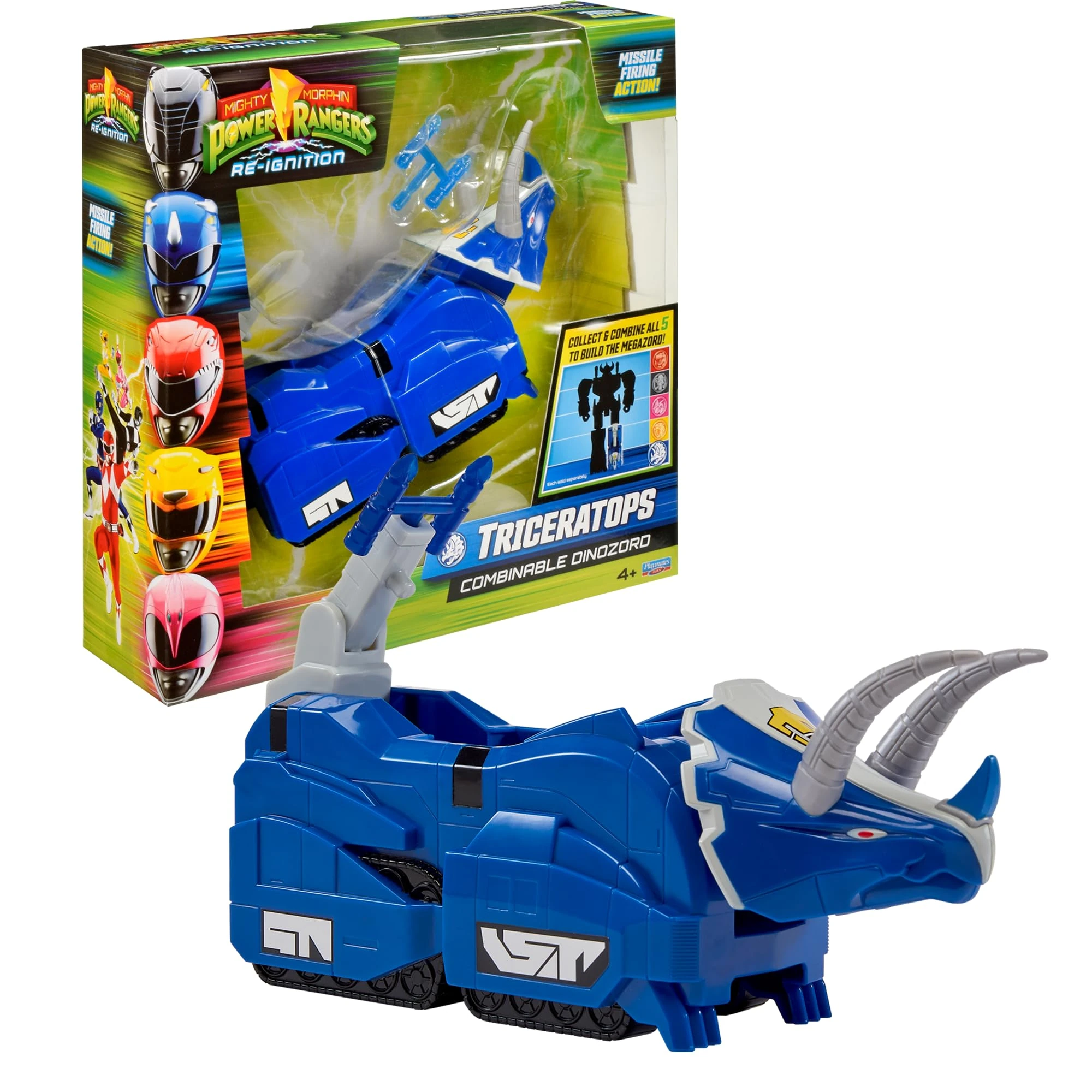 Power Rangers - Megazord collection, Zords combinable, figure, 20 cm, model Triceratops Dinozord, for children from 4 years, PWG051