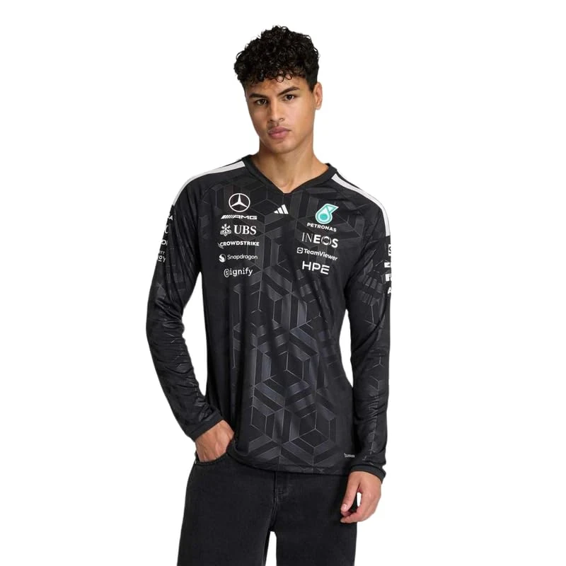 adidas Men's Mercedes - AMG Petronas Formula 1 Team Driver Jersey Longsleeve, Black, XS