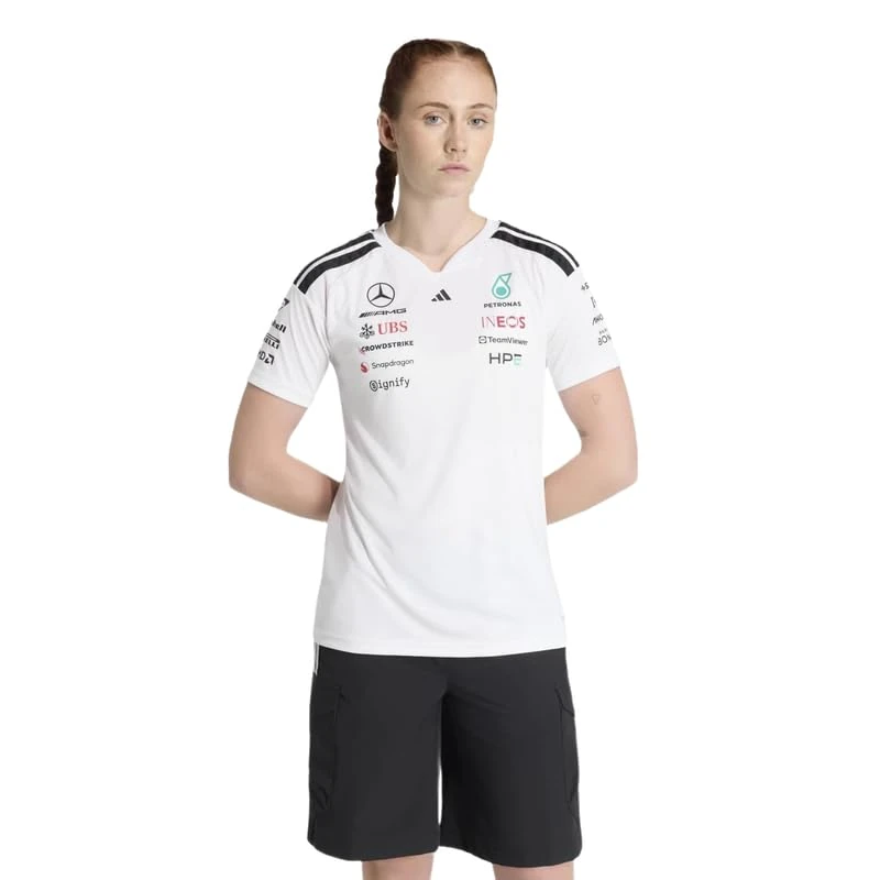 adidas Women's Mercedes - AMG Petronas Formula 1 Team Driver Jersey, White, XXS