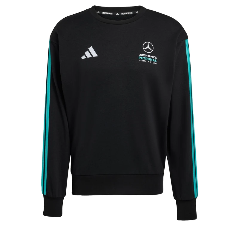 adidas Men's MERCEDES - AMG PETRONAS FORMULA 1 TEAM DNA SWEAT TOP, black/semi mint rush, S
