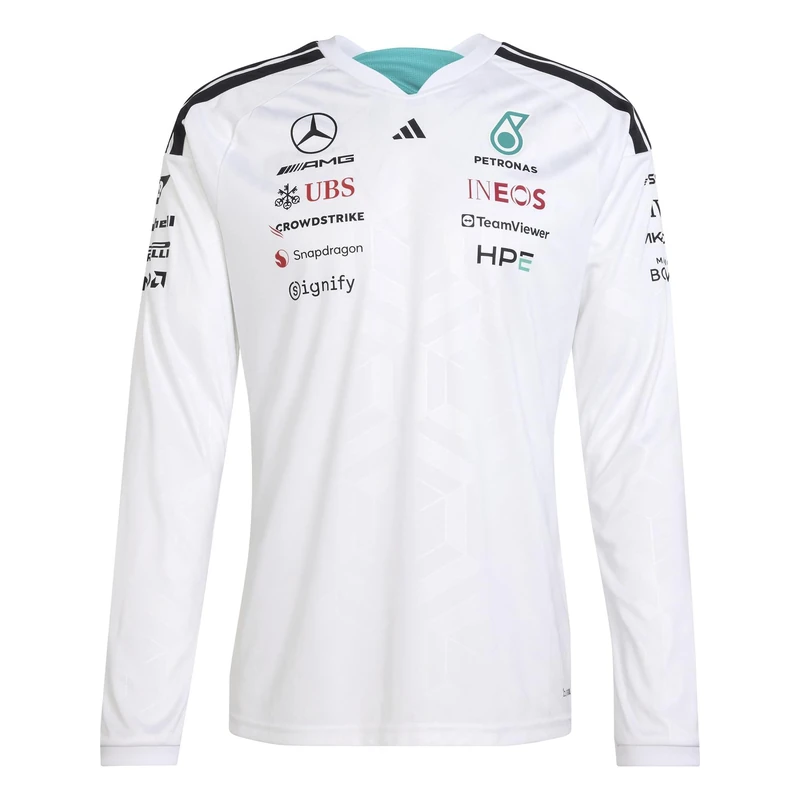 adidas Men's Mercedes - AMG Petronas Formula 1 Team Driver Jersey Longsleeve, White, XS