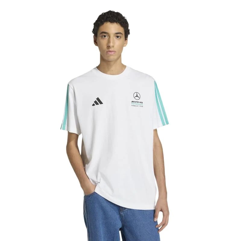 adidas Men's Mercedes - AMG Petronas Formula 1 Team DNA TEE, White/semi Mint Rush, XXL
