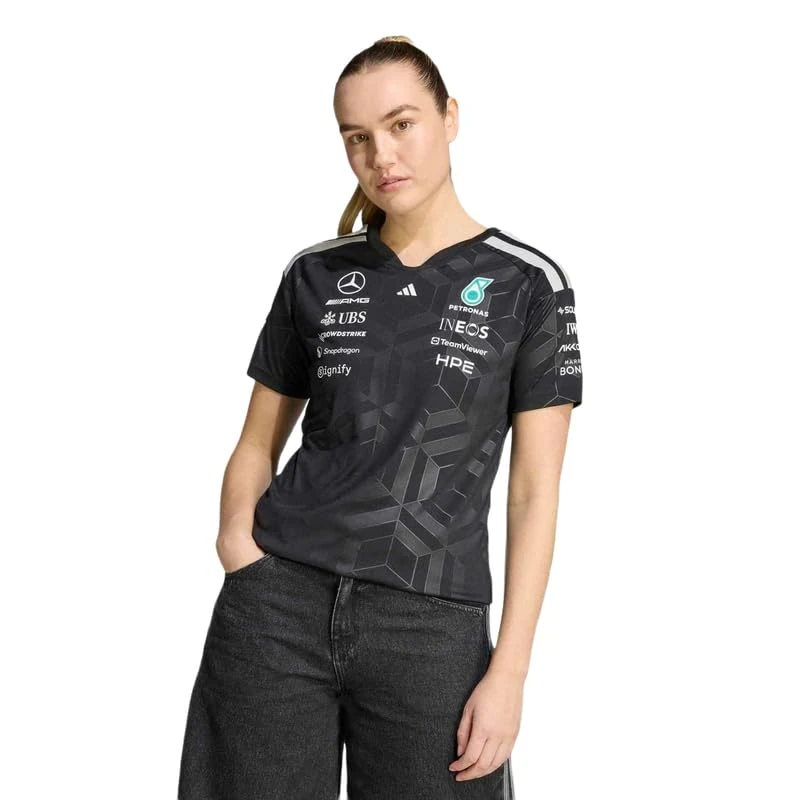 adidas Women's Mercedes - AMG Petronas Formula 1 Team Driver Jersey, Black, XXS