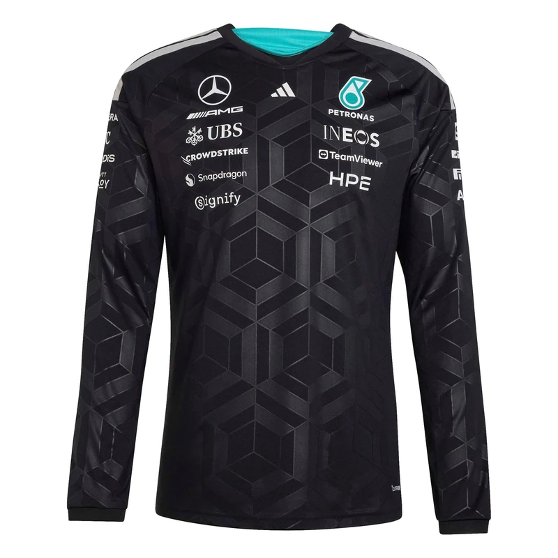 adidas Men's Mercedes - AMG Petronas Formula 1 Team Driver Jersey Longsleeve, Black, XL