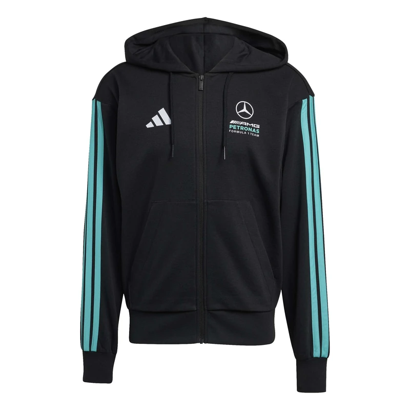 adidas Men's MERCEDES - AMG PETRONAS FORMULA 1 TEAM DNA FULL ZIP HOODY, black/semi mint rush, 3XL