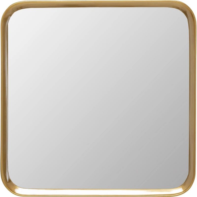 Kare Design Vincenza Wall Mirror, Gold, Mirror, Make-Up Mirror with Frame, Bedroom, Living Room, Hallway, 63 x 63 cm (L x W)
