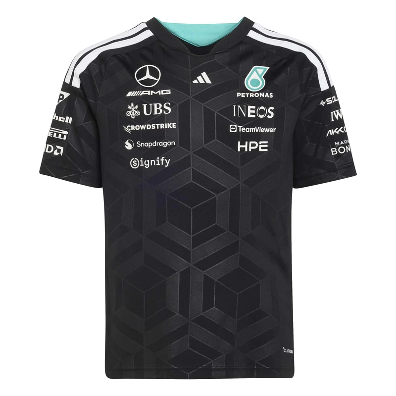 adidas Boy's Mercedes - AMG Petronas Formula 1 Team Driver Jersey, Black, 7-8 Years