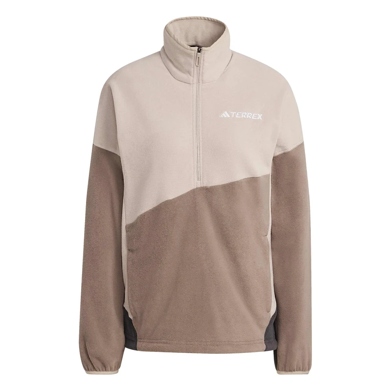 adidas Women's Terrex Multi CLIMAWARM Fleece Anorak, wonder taupe/trace brown, XS