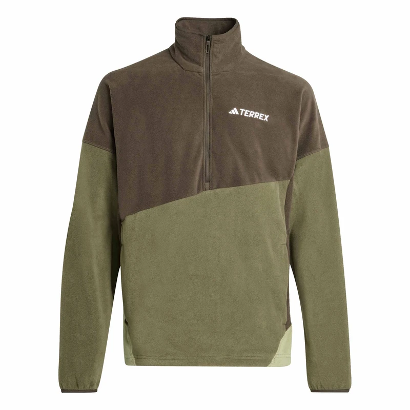 adidas Men's Terrex Multi CLIMAWARM Fleece Anorak, shadow olive/olive strata, M - Image 1