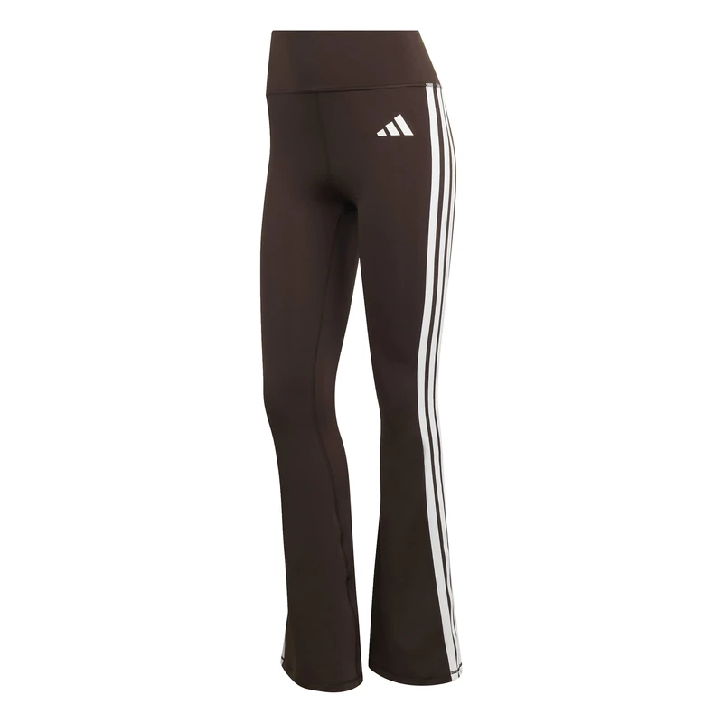adidas Women's Optime Essentials 3 Stripes Flared Leggings, Aurora Coffee/White, M