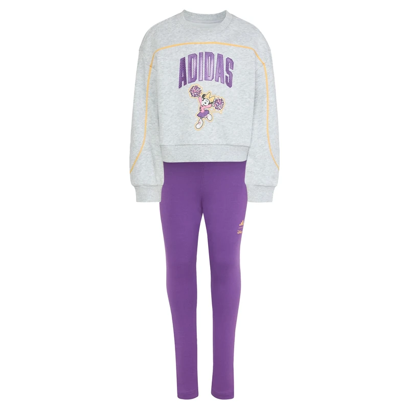 adidas Girl's DISNEY MINNIE MOUSE JOGGER, light grey heather/Semi Ice Tangerine, 7-8 Years