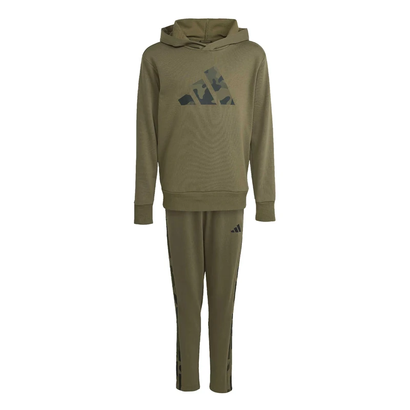 adidas Unisex Kids SEASONALS CAMO TRACKSUIT, olive strata/black, 15-16 Years